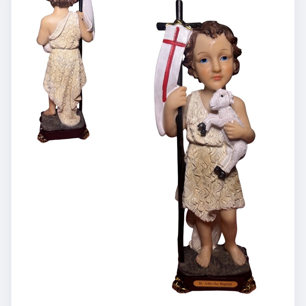 St. John the Baptist Figurine with Lamb 12 inches